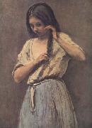 Jean Baptiste Camille  Corot Jeune fille a sa toilette (mk11) Norge oil painting reproduction